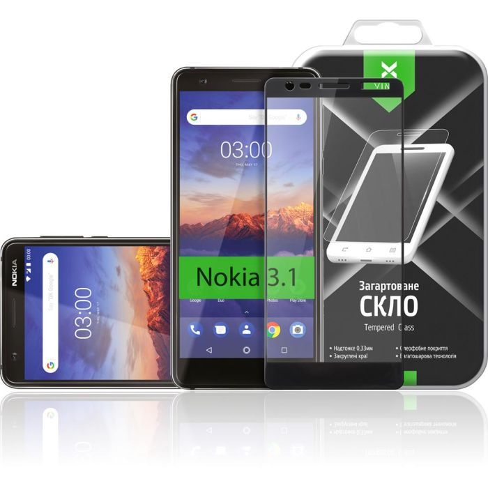 Скло захисне Vinga для Nokia 3.1 Black (VTPGS-N31B) зображення 3