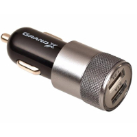 Зарядное устройство Grand-X 2xUSB 5V/2.1A + DC cable 2,2А USB/Micro USB 1m (CH-25BM)