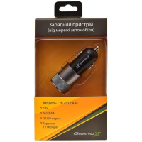 Зарядное устройство Grand-X 2xUSB 5V/2.1A + DC cable 2,2А USB/Micro USB 1m (CH-25BM) изображение 3