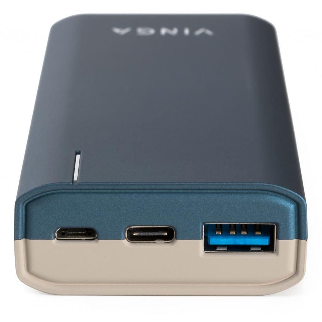Батарея універсальна Vinga 10000 mAh soft touch blue (BTPB3810QCROBL) зображення 3