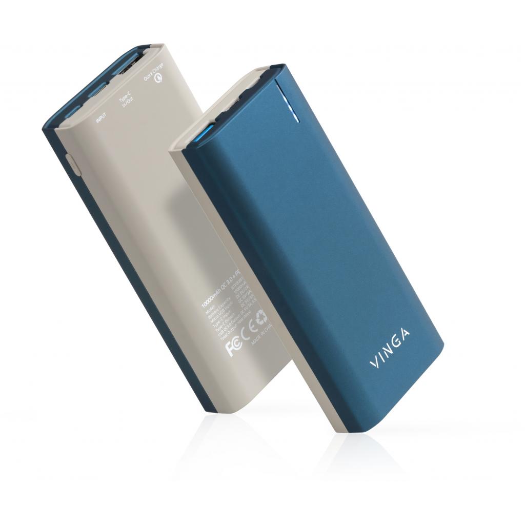 Батарея универсальная Vinga 10000 mAh soft touch blue (BTPB3810QCROBL) изображение 8
