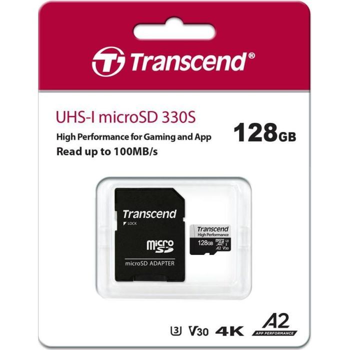 Карта памяти Transcend 128GB microSDXC class 10 UHS-I U3 A2 (TS128GUSD330S) изображение 3