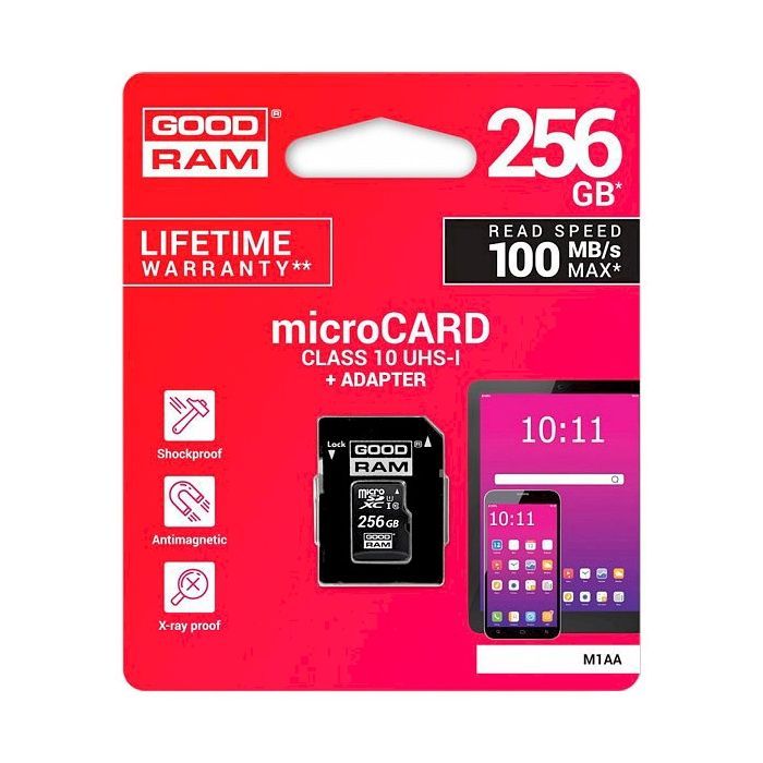 Карта памяти Goodram 256GB microSDXC class 10 UHS-I (M1AA-2560R12) изображение 3