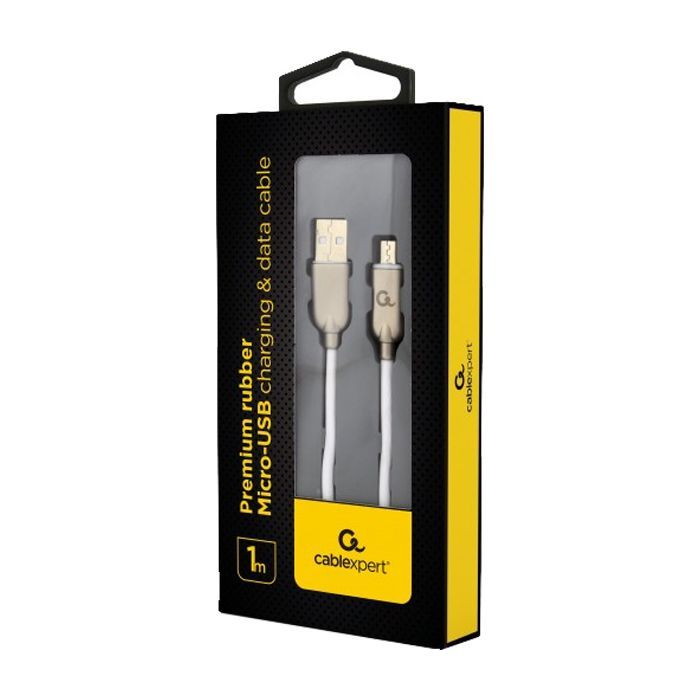 Дата кабель USB 2.0 Micro 5P to AM Cablexpert (CC-USB2R-AMmBM-2M-W) изображение 2