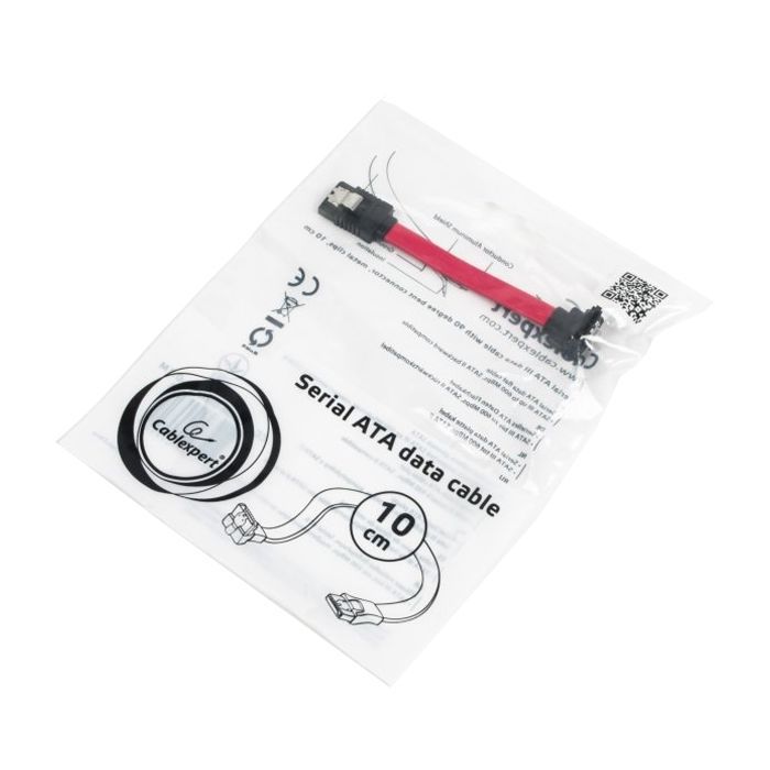 Кабель для передачі даних SATA III 0.1m угловой Cablexpert (CC-SATAM-DATA90-0.1M) зображення 3