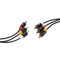 Кабель мультимедийный 3RCA (M) -3RCA (M), Al, black, 1.8m 2E (2EW-9670) изображение 2