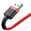 Дата кабель USB 2.0 AM to Lightning 1.0m Cafule 2.4A red+red Baseus (CALKLF-B09) изображение 2