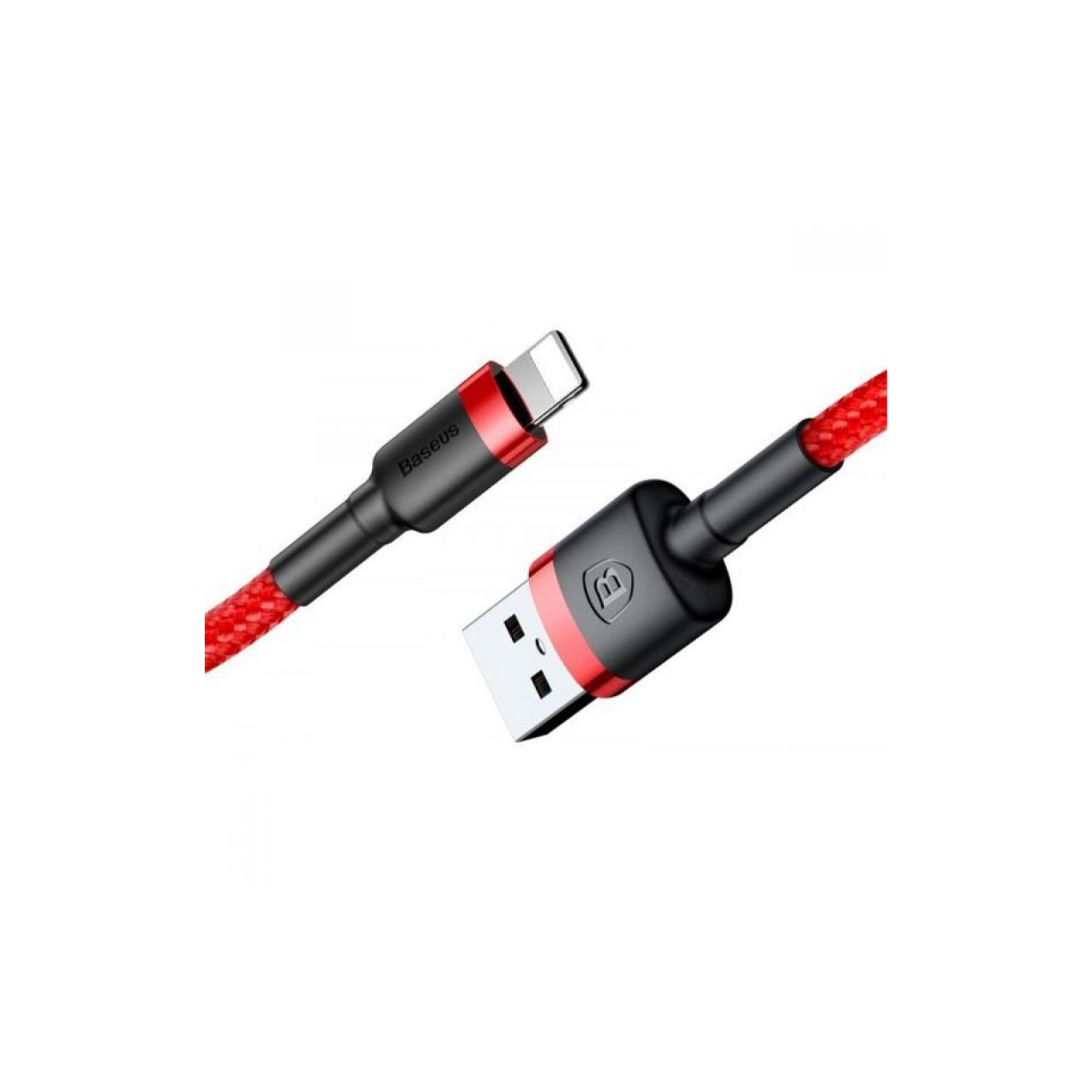 Дата кабель USB 2.0 AM to Lightning 1.0m Cafule 2.4A red+red Baseus (CALKLF-B09) зображення 3