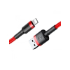 Дата кабель USB 2.0 AM to Lightning 1.0m Cafule 2.4A red+red Baseus (CALKLF-B09) изображение 3