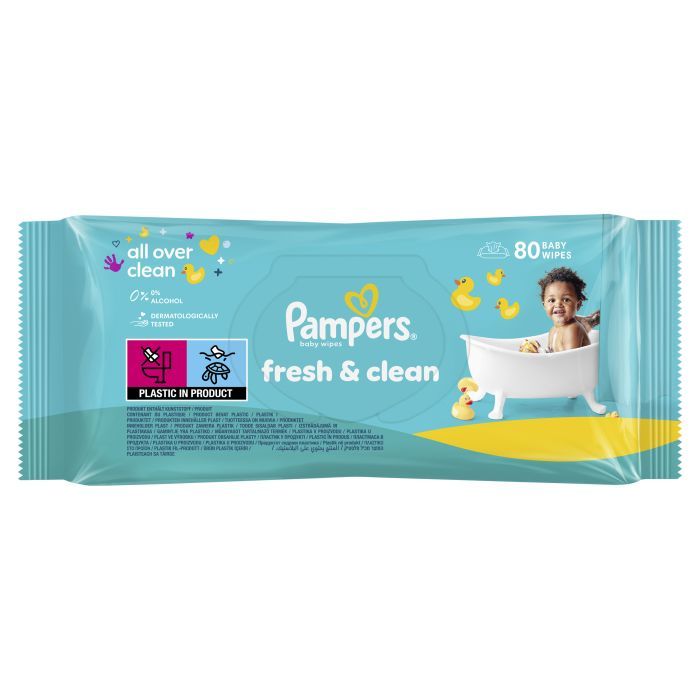 Детские влажные салфетки Pampers Fresh Clean 80 шт (8001841077598) изображение 2