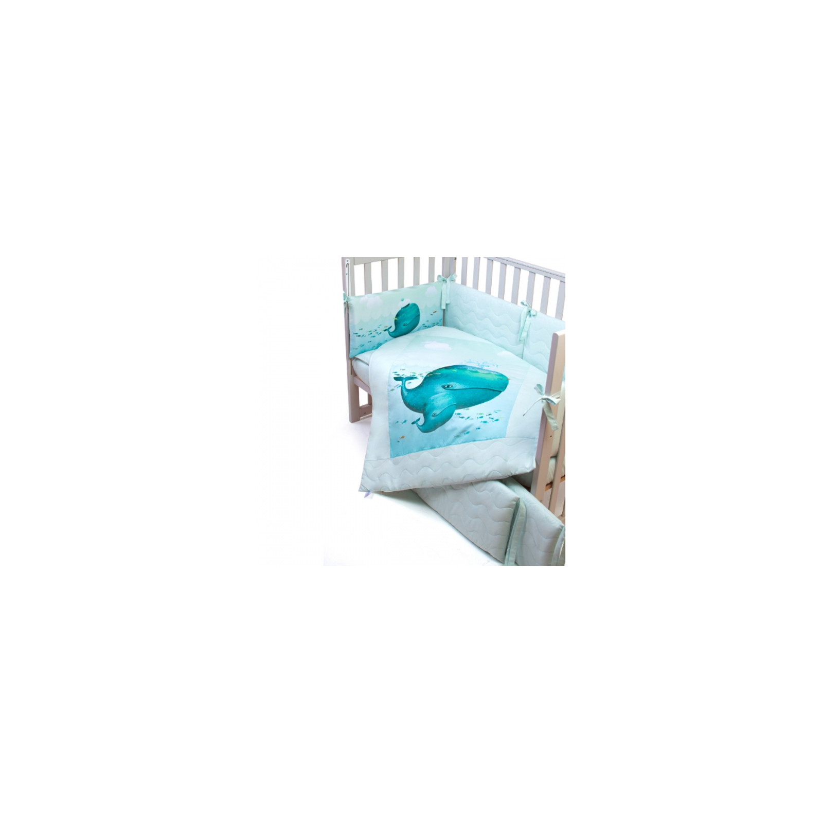 Дитячий постільний набір Верес Menthol whale (6 од.) (217.08) зображення 3