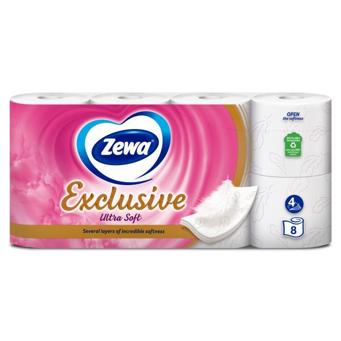 Туалетная бумага Zewa Exclusive Ultra Soft 4 слоя 16 рулонов (7322541188812)