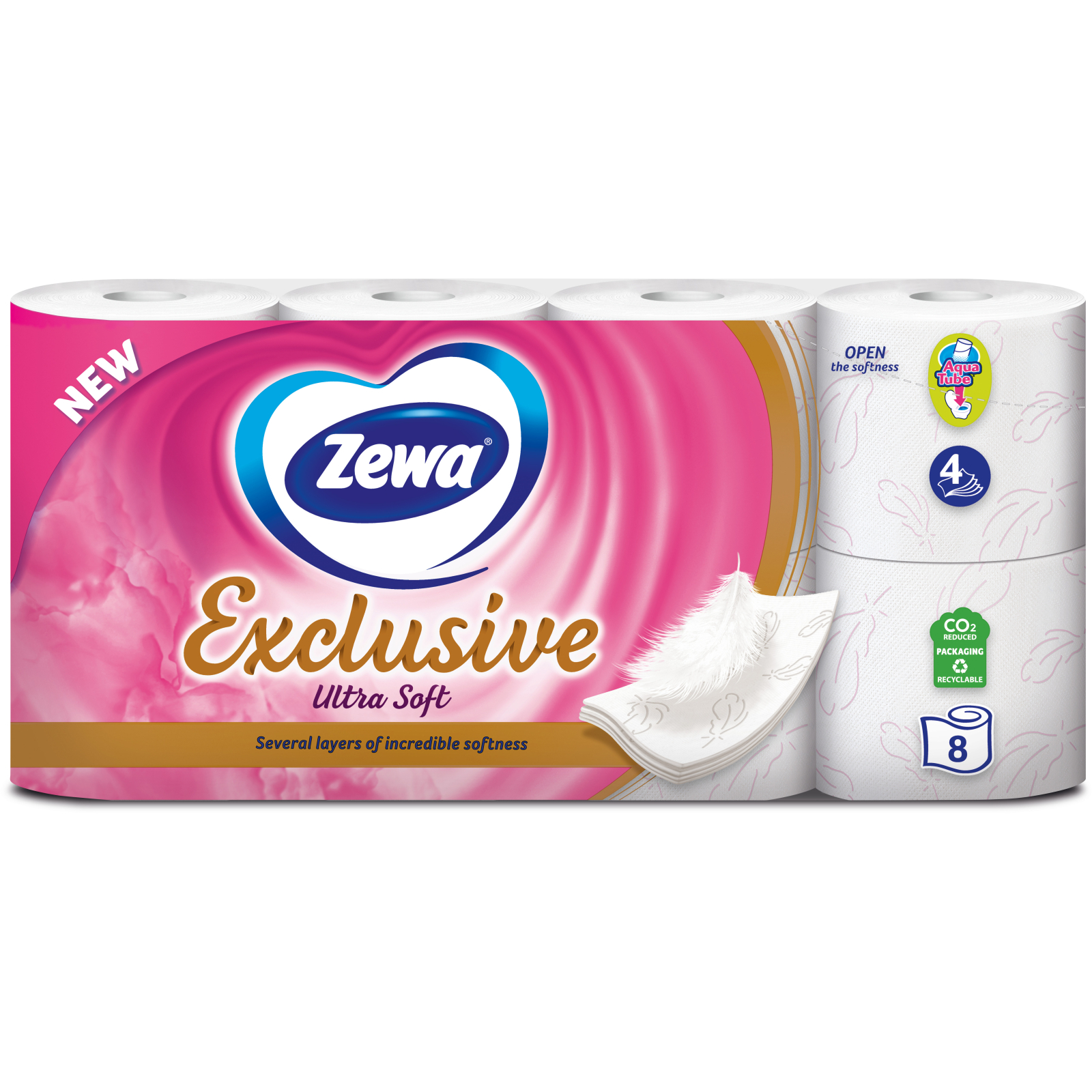 Туалетний папір Zewa Exclusive Ultra Soft 4 шари 8 рулонів (7322541046532/7322541191041) зображення 2