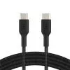 Дата кабель USB-C to USB-C 1.0m braided black Belkin (CAB004BT1MBK)