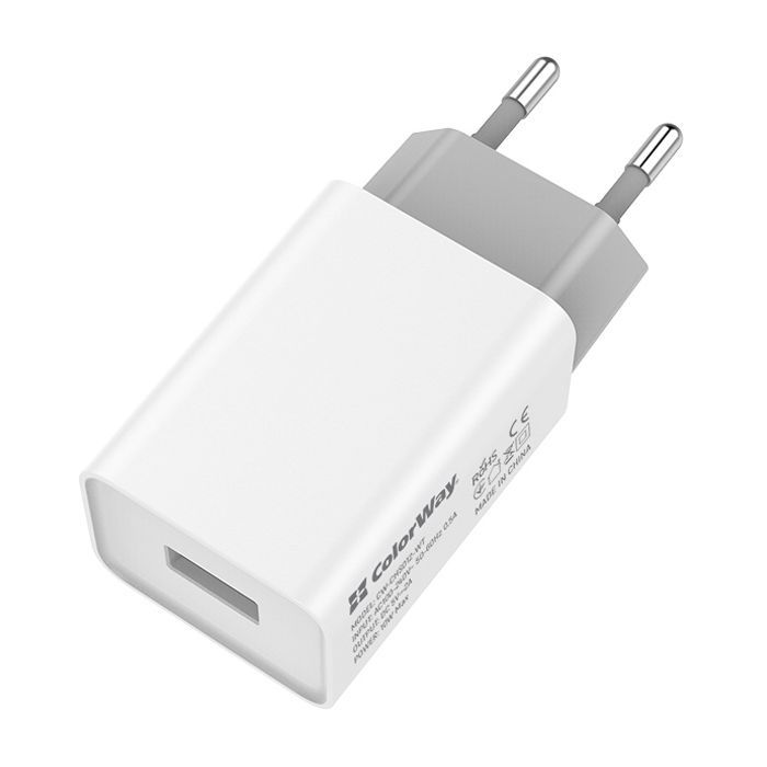 Зарядное устройство ColorWay 1USB AUTO ID 2A (10W) (CW-CHS012-WT) изображение 3