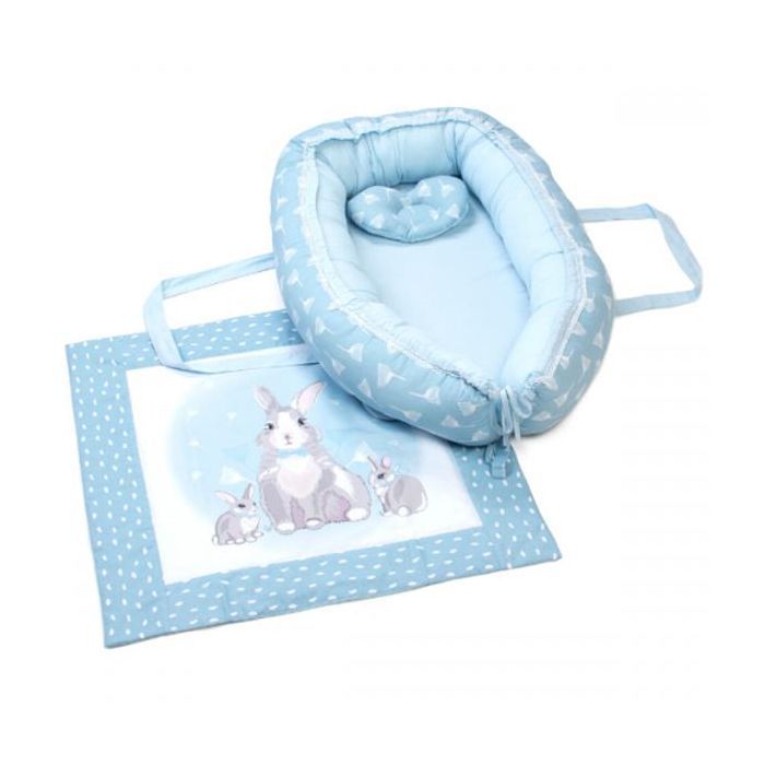 Кокон для новонароджених Верес Кокон-переноска з пледом Summer Bunny blue (450.05)