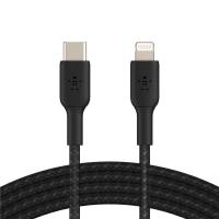 Photos - Cable (video, audio, USB) Belkin Дата кабель USB 2.0 AM to Lightning 1.0m BRAIDED black  (CAA004BT1MB 