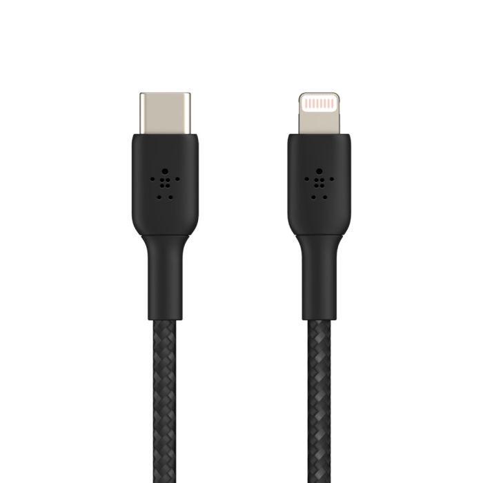 Дата кабель USB 2.0 AM to Lightning 1.0m BRAIDED black Belkin (CAA004BT1MBK) изображение 2