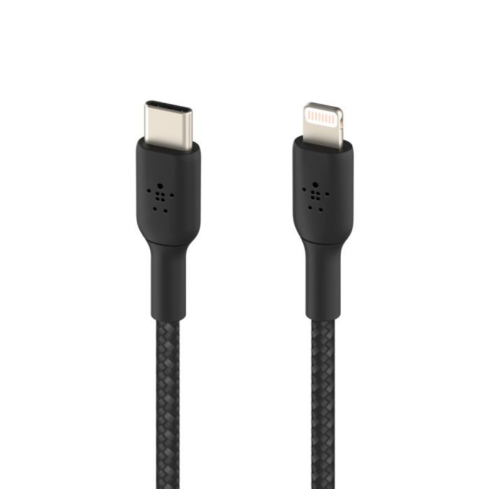 Дата кабель USB 2.0 AM to Lightning 1.0m BRAIDED black Belkin (CAA004BT1MBK) изображение 3
