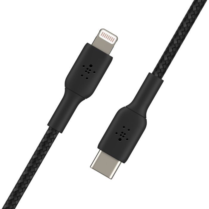Дата кабель USB 2.0 AM to Lightning 1.0m BRAIDED black Belkin (CAA004BT1MBK) изображение 4