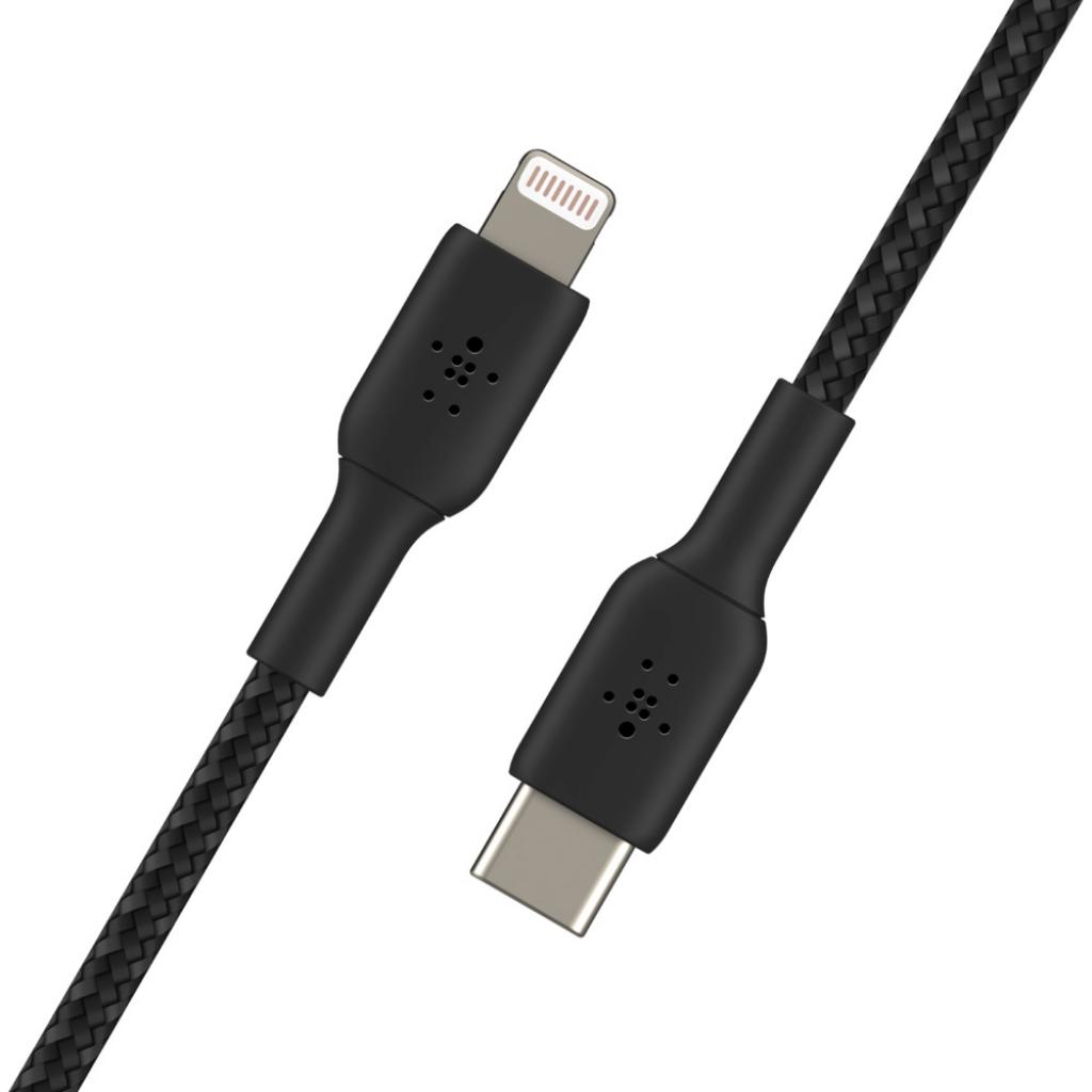 Дата кабель USB 2.0 AM to Lightning 1.0m BRAIDED black Belkin (CAA004BT1MBK) изображение 4
