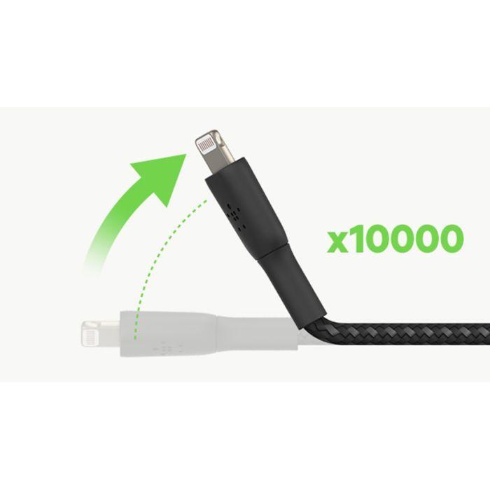 Дата кабель USB 2.0 AM to Lightning 1.0m BRAIDED black Belkin (CAA004BT1MBK) изображение 5