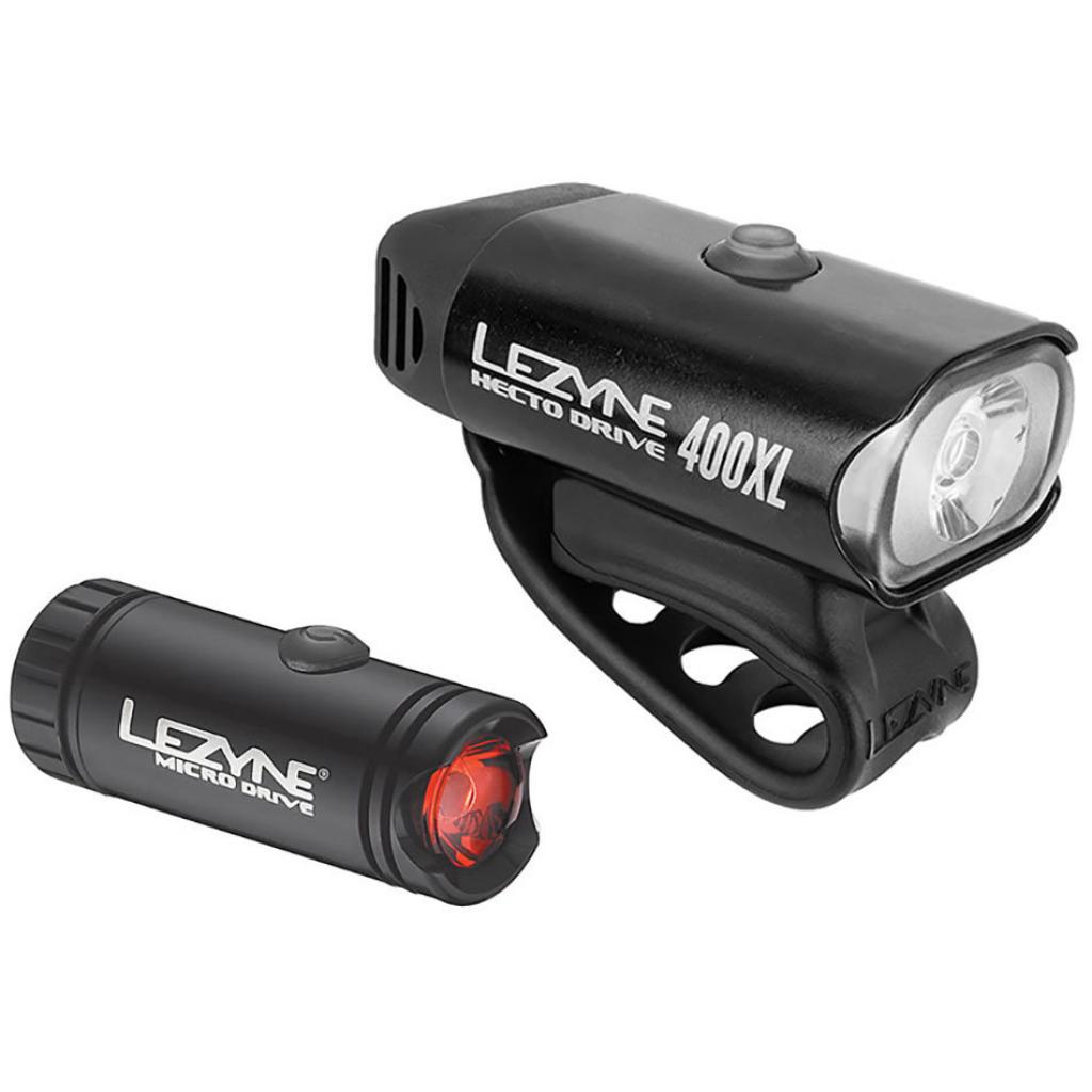 Комплект велофар Lezyne Micro Drive 400XL/Micro Drive Rear 450/30 Lm Black (4712805 984480)