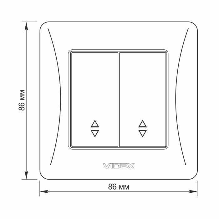 Переключатель Videx BINERA 2кл проходной черный графит (VF-BNSW2P-BG) изображение 5