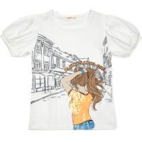 Футболка детская Breeze с девочкой (15770-152G-cream)