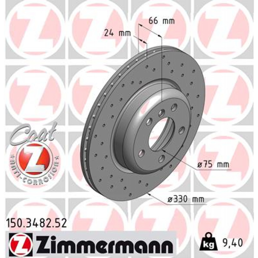 Гальмівний диск ZIMMERMANN 150.3482.52