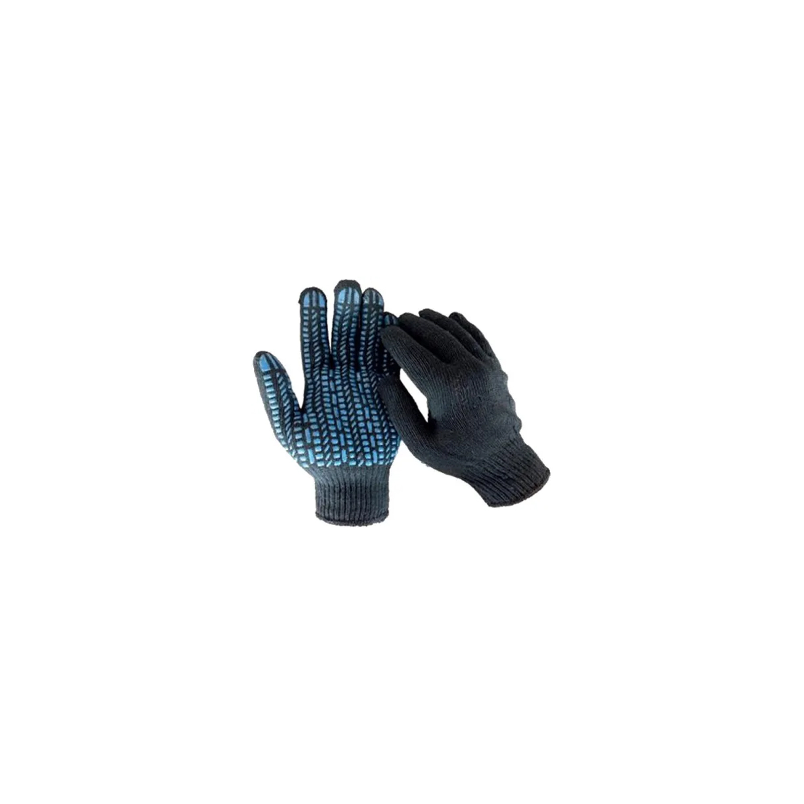 Захисні рукавиці Werk ХБ чорні, сині "квадрати" (WE2122)