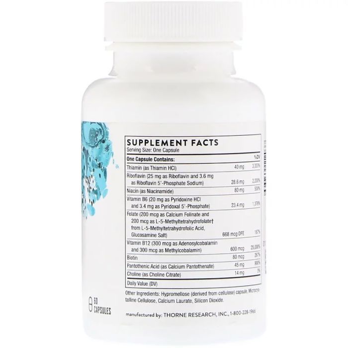 Витамин Thorne Research В-Комплекс №12, B-Complex 12, 60 капсул (THR-11203) изображение 2