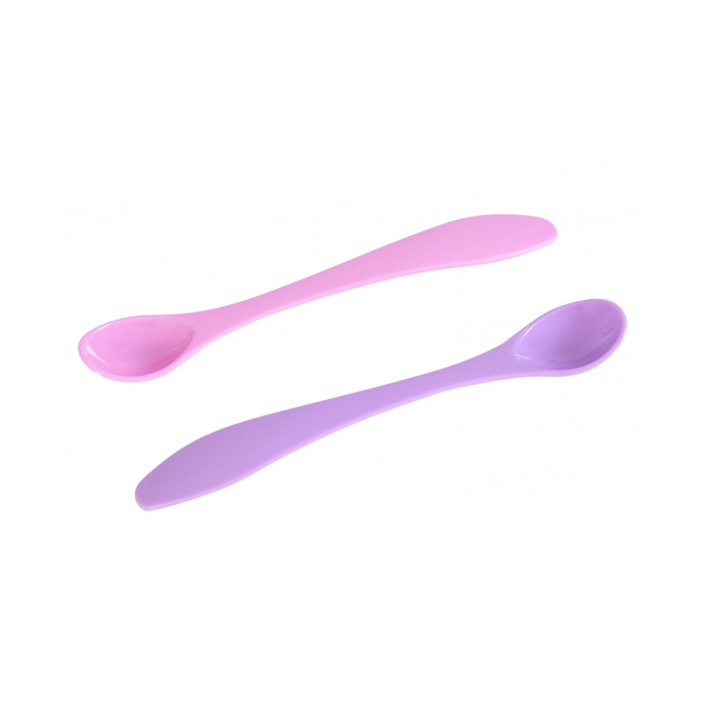 Набор детской посуды Baby Team ложечек 2 шт (6101_розовый_и_фиолетовый)