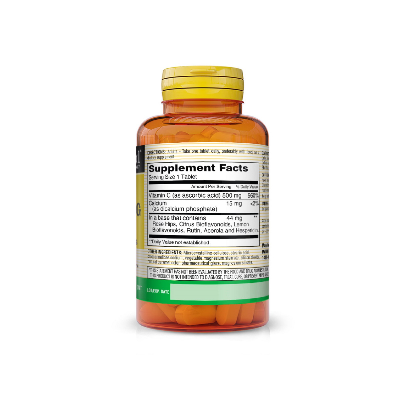 Вітамін Mason Natural Вітамін C 500 мг з шипшиною і біофлавоноїдів, Vitamin C With (MAV11729) зображення 2