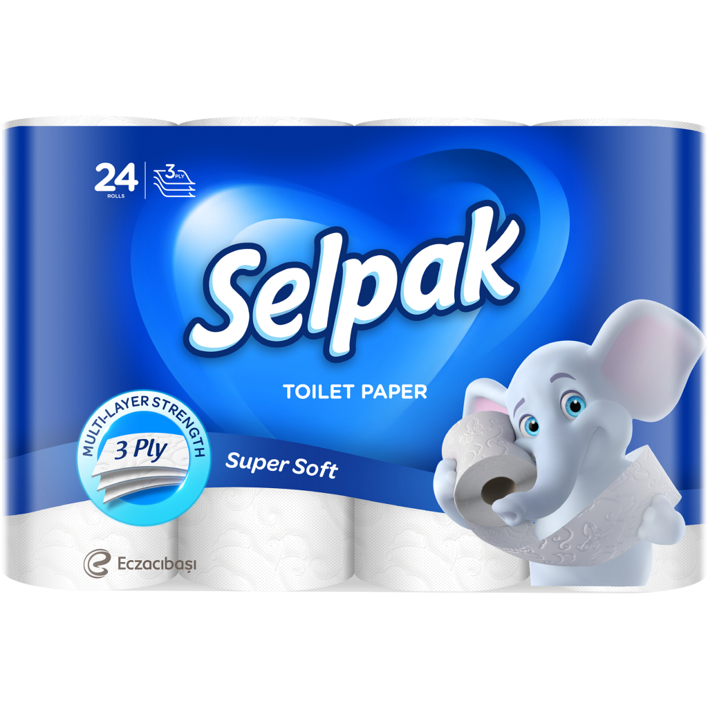 Туалетная бумага Selpak 3 слоя 24 рулона (8690530204478)