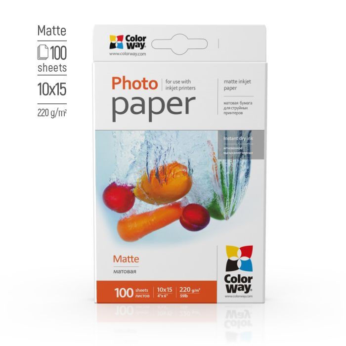 Фотопапір ColorWay 10x15, 220г, matte, 100л (PM2201004R_OEM) зображення 2