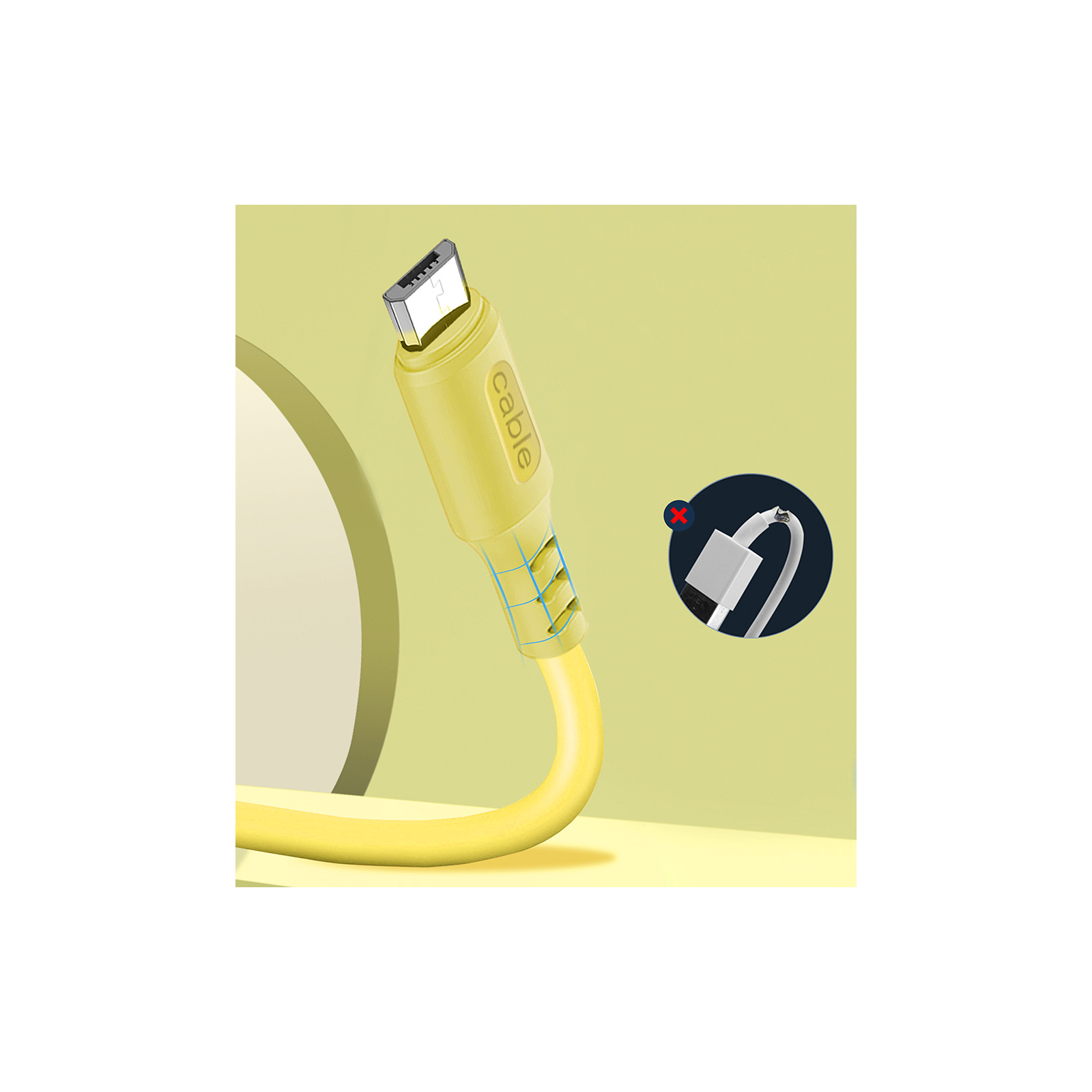 Дата кабель USB 2.0 AM to Micro 5P 1.0m soft silicone violet ColorWay (CW-CBUM044-PU) зображення 3