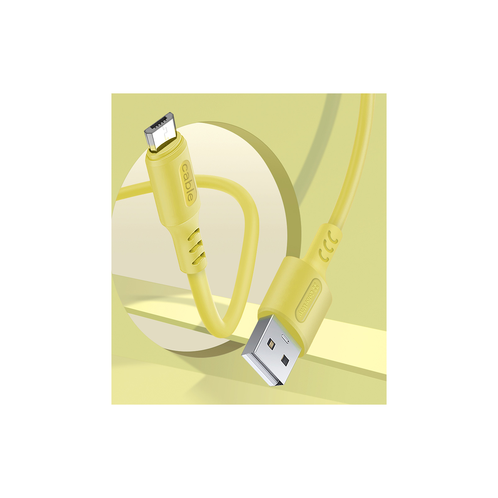 Дата кабель USB 2.0 AM to Micro 5P 1.0m soft silicone yellow ColorWay (CW-CBUM043-Y) изображение 5