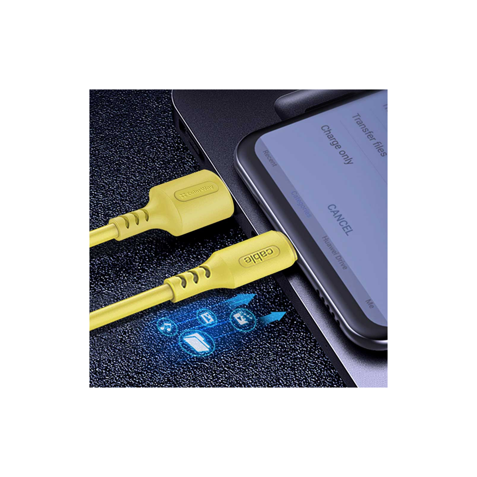 Дата кабель USB 2.0 AM to Micro 5P 1.0m soft silicone yellow ColorWay (CW-CBUM043-Y) зображення 6