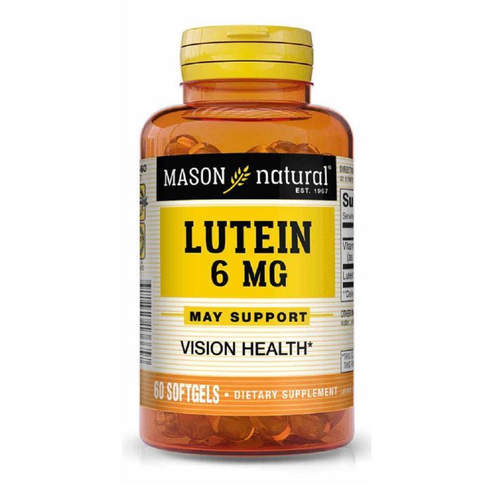 Антиоксидант Mason Natural Лютеин 6мг, Lutein, 60 гелевых капсул (MAV13665)
