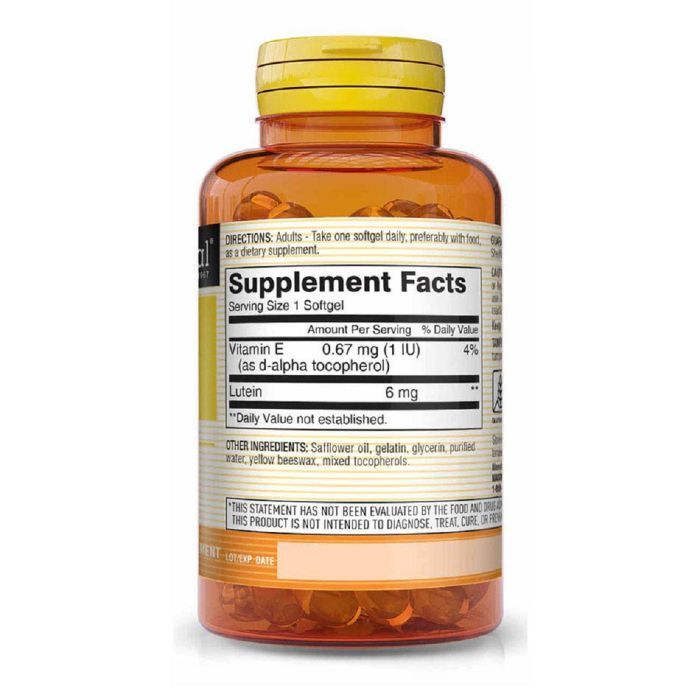 Антиоксидант Mason Natural Лютеин 6мг, Lutein, 60 гелевых капсул (MAV13665) изображение 2