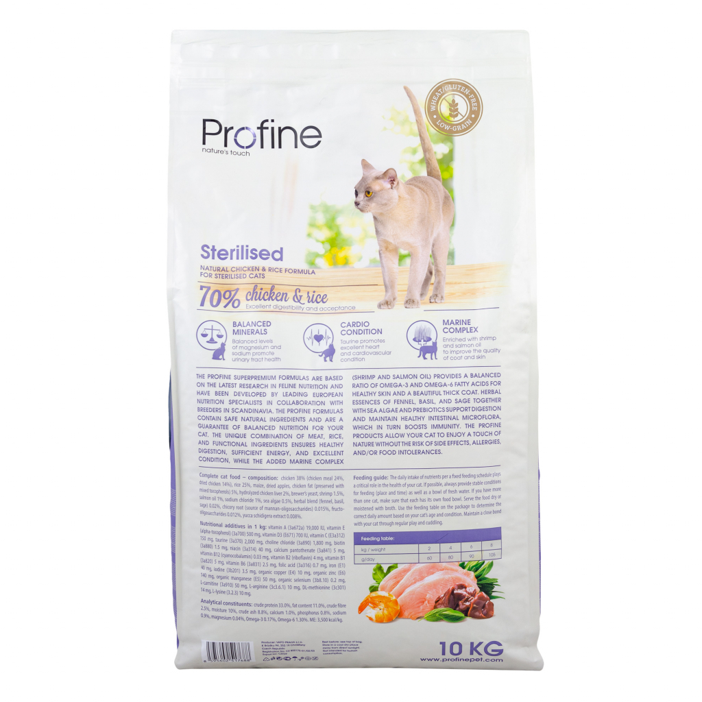 Сухой корм для кошек Profine Cat Sterilised с курицей и рисом 10 кг (8595602517688) изображение 3