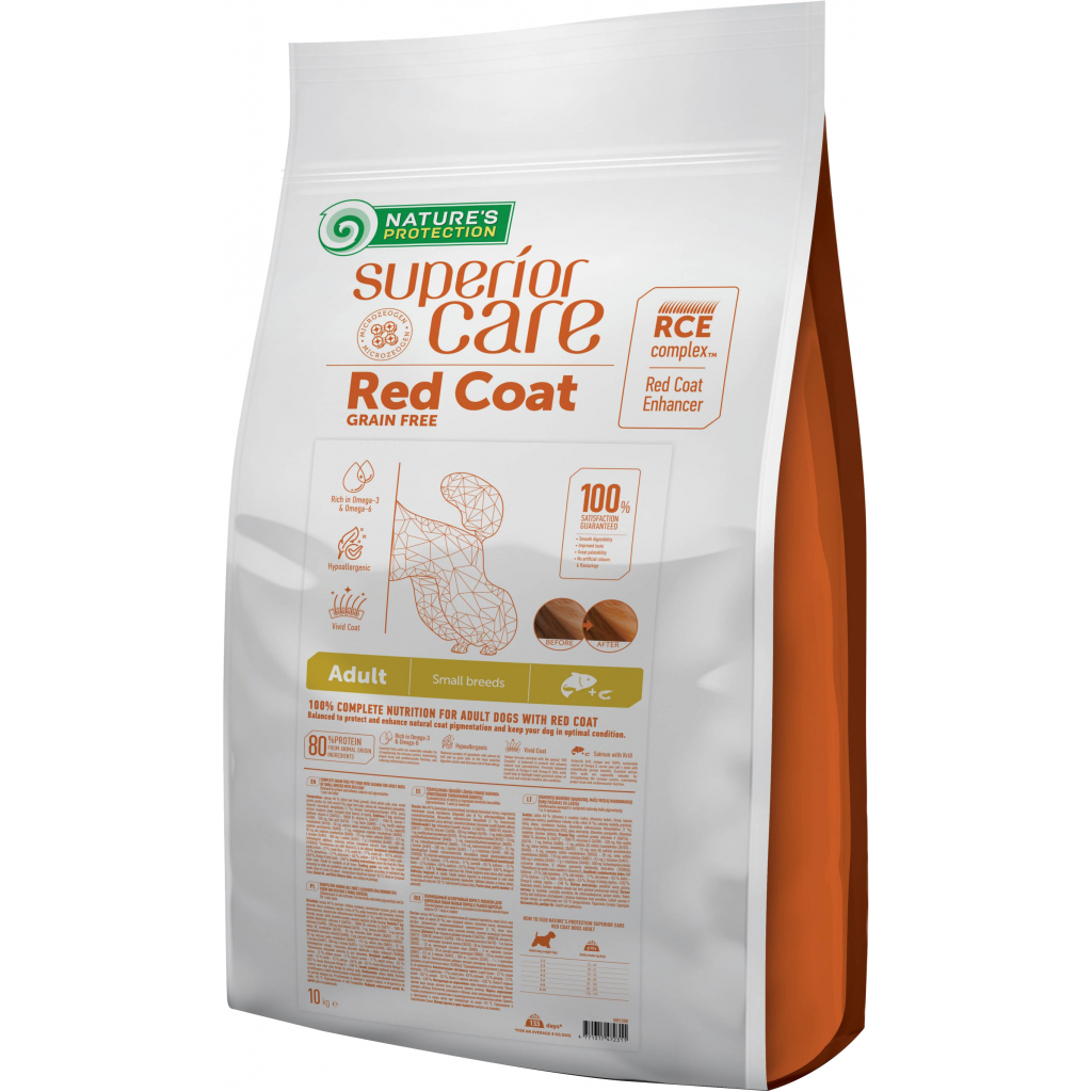 Сухой корм для собак Nature's Protection Superior Care Red Coat Grain Free Small Breeds Salmon 10 кг (NPSC47231)