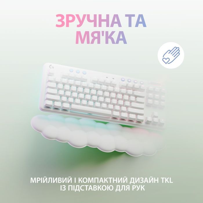 Клавиатура Logitech G715 Aurora Wireless Gaming GX Brown Lightspeed/Bluetooth UA Off-White (920-010465) изображение 2
