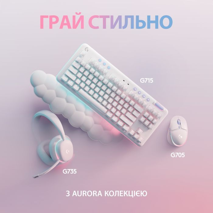 Клавиатура Logitech G715 Aurora Wireless Gaming GX Brown Lightspeed/Bluetooth UA Off-White (920-010465) изображение 8