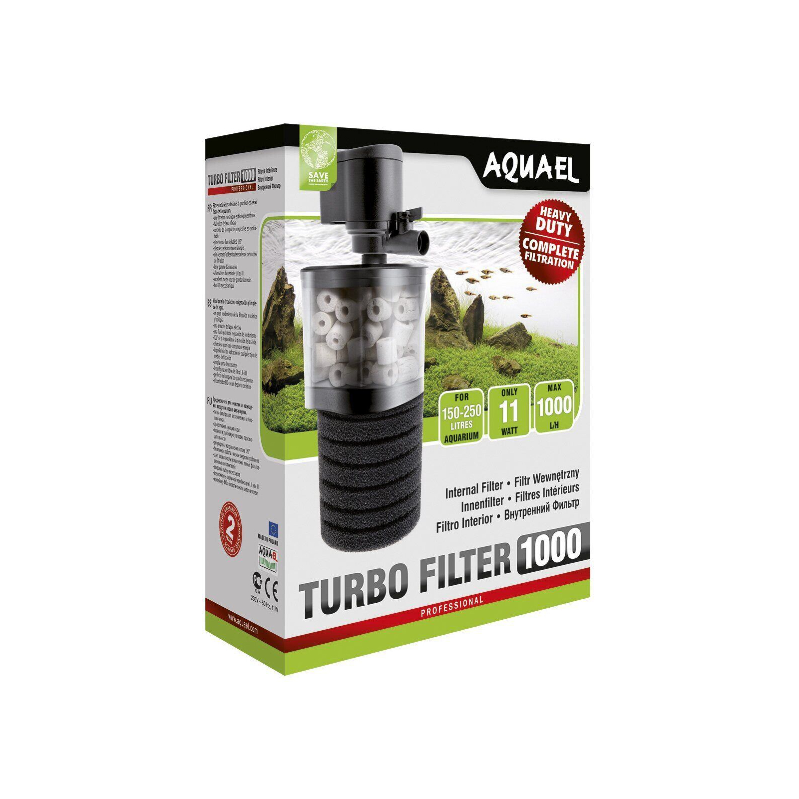 Фільтр для акваріума AquaEl Turbo Filter 1000 внутрішній на 250 л (5905546133364) зображення 3