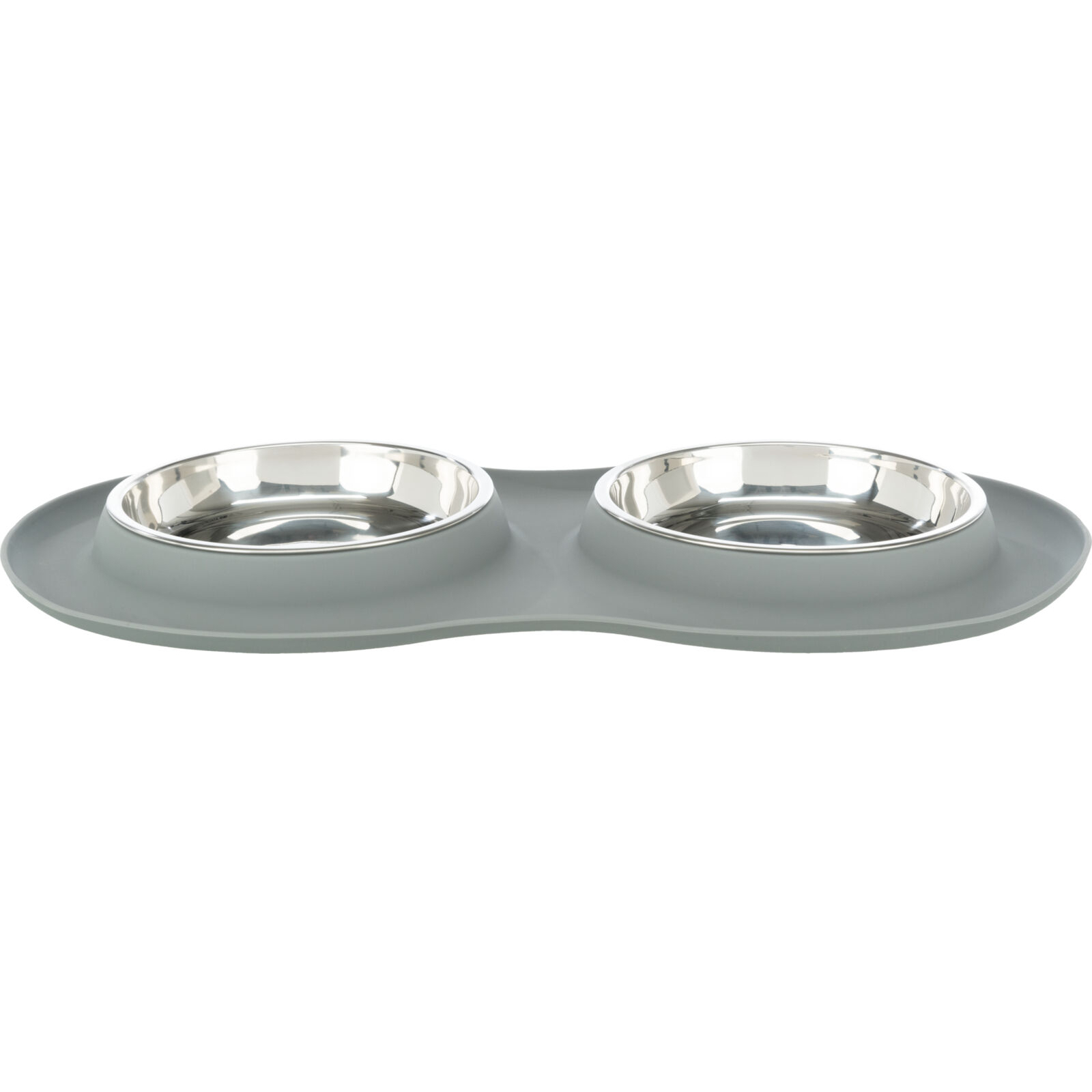 Посуд для котів Trixie Миска подвійна 2х300 мл/16 см (сіра) (4011905249810)