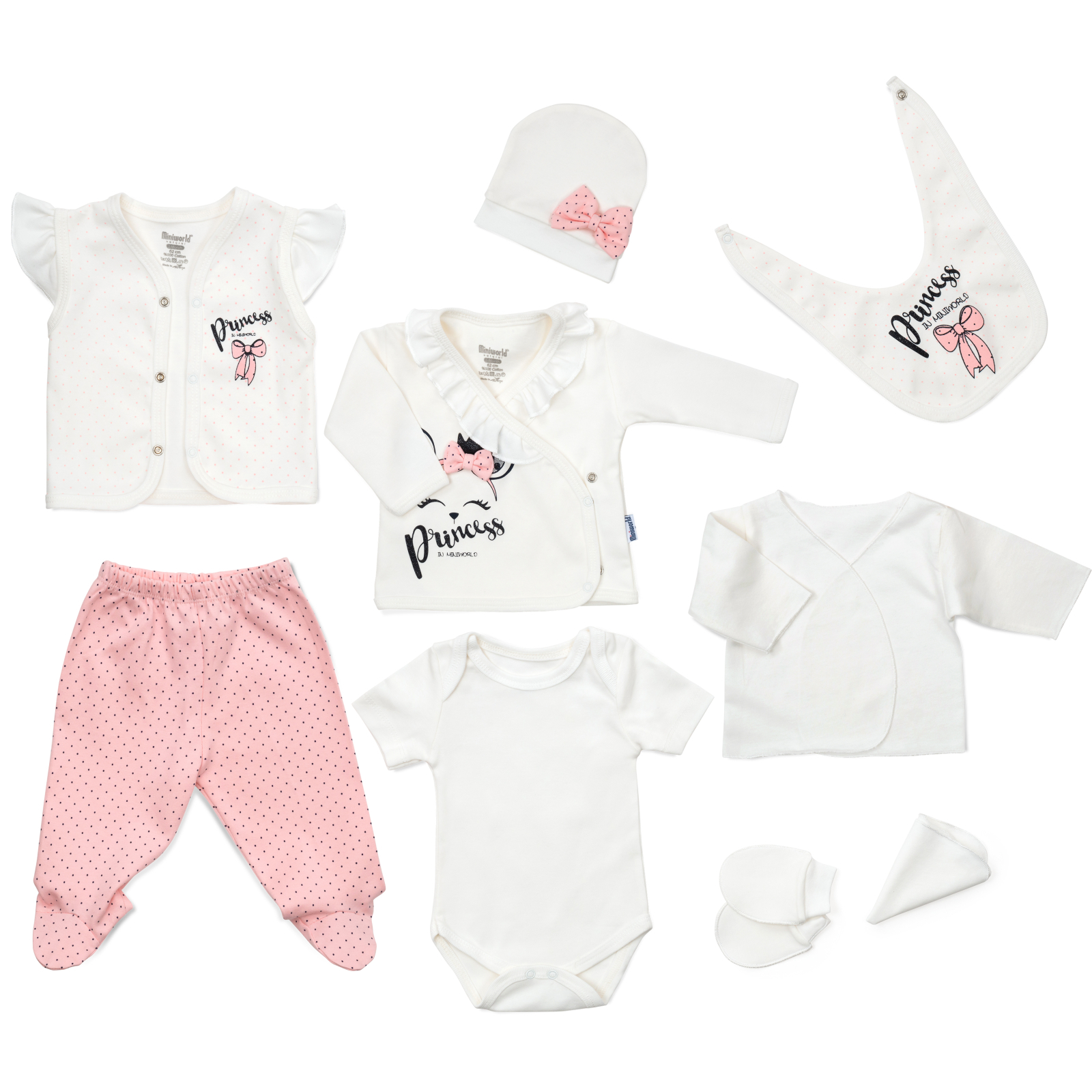 Набір дитячого одягу Miniworld PRINCESS (14461-62G-pink)