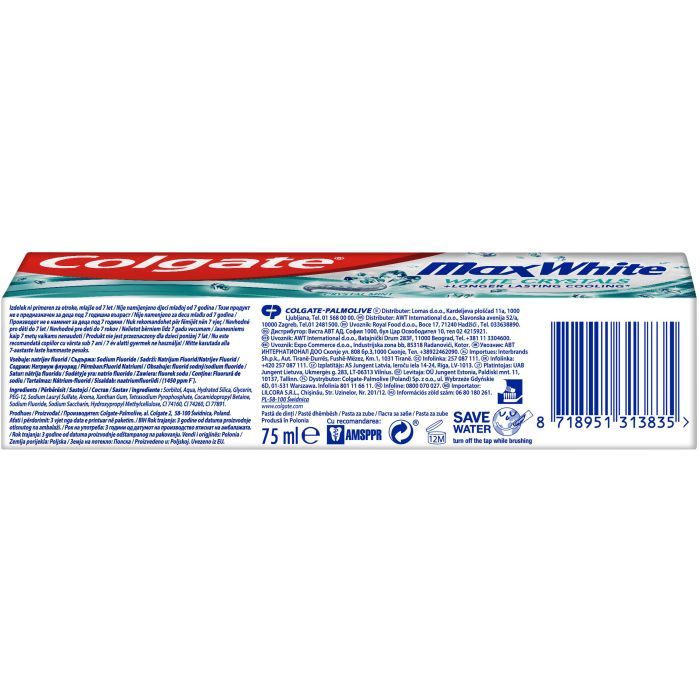 Зубная паста Colgate Макс Блеск Кристальная мята 75 мл (8718951313835) изображение 4