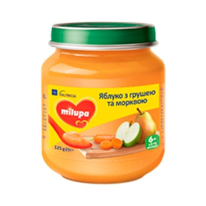 Дитяче пюре Milupa Яблуко Груша Морква 125 г (5900852051418)